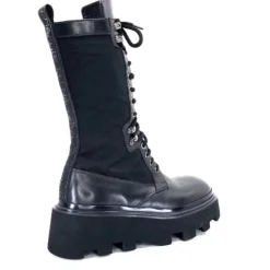 Elena iachi E2992-T Cuir Noir Textile Noir*Femme Bottines