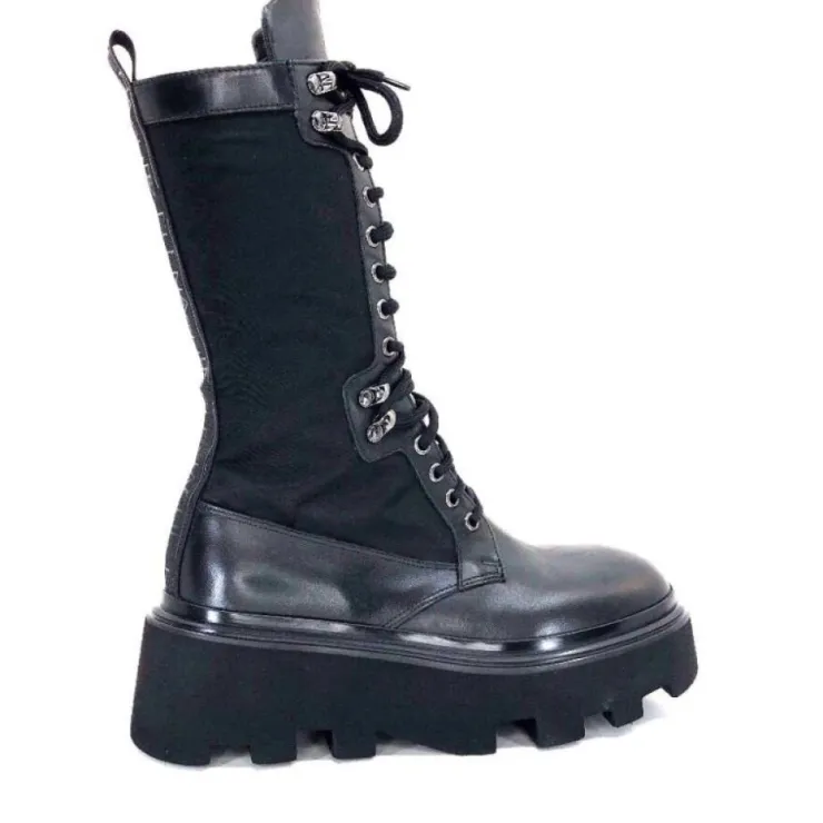Elena iachi E2992-T Cuir Noir Textile Noir*Femme Bottines