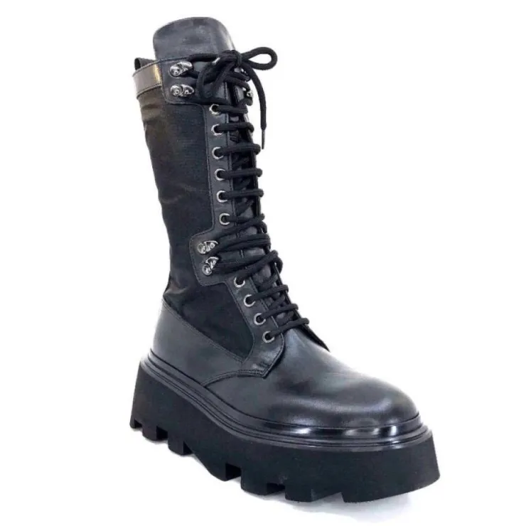 Elena iachi E2992-T Cuir Noir Textile Noir*Femme Bottines