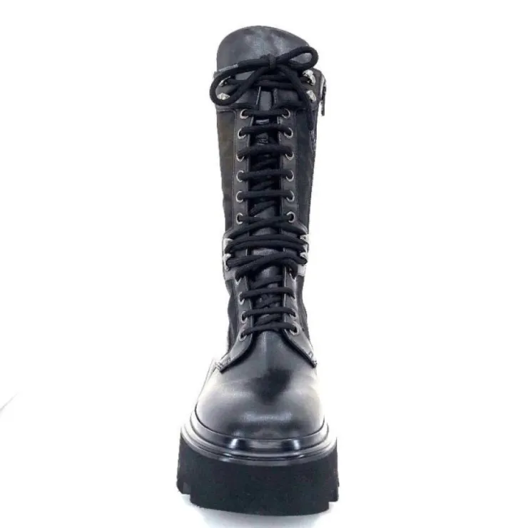 Elena iachi E2992-T Cuir Noir Textile Noir*Femme Bottines