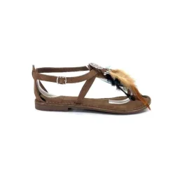 Elue Par Nous Lacoeur Cuir Taupe*Femme Sandales