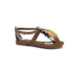 Elue Par Nous Lacoeur Cuir Taupe*Femme Sandales