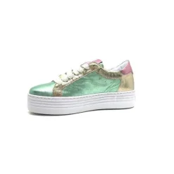 Elue Par Nous Nany Cuir Metal Vert*Femme Baskets