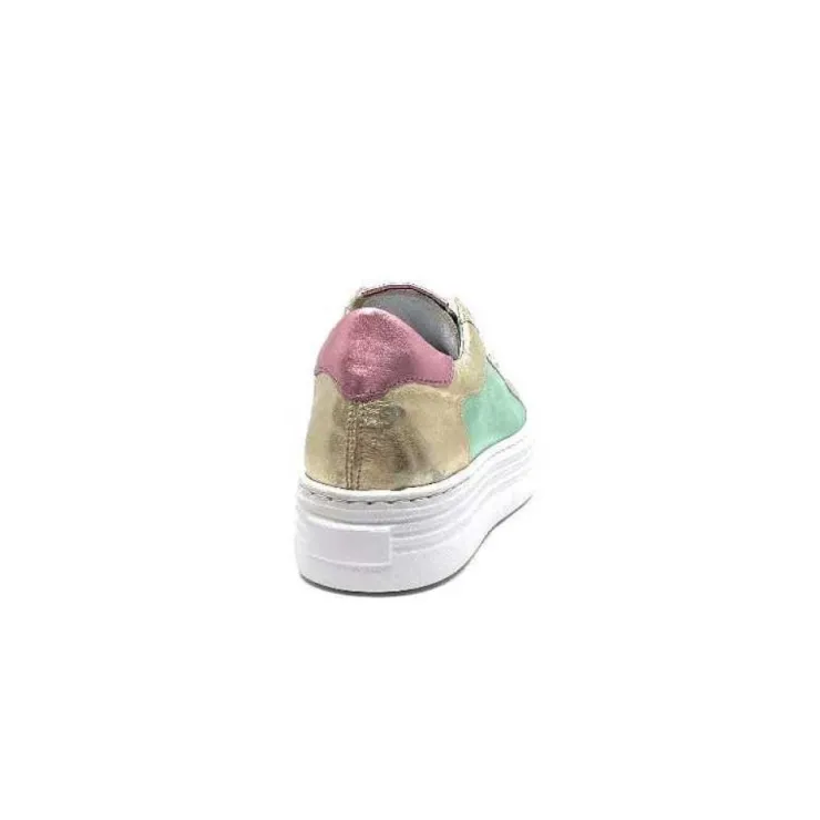 Elue Par Nous Nany Cuir Metal Vert*Femme Baskets