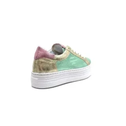 Elue Par Nous Nany Cuir Metal Vert*Femme Baskets