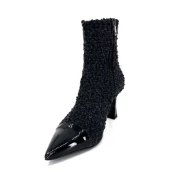 moon flower - enzo di martino Enzo Di Martino Eli 716 Cuir & Textile Noir*Femme Bottines