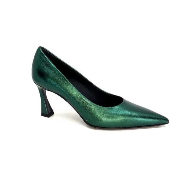 moon flower - enzo di martino Enzo Di Martino Eli 702 Cuir Metallique Vert*Femme Escarpins
