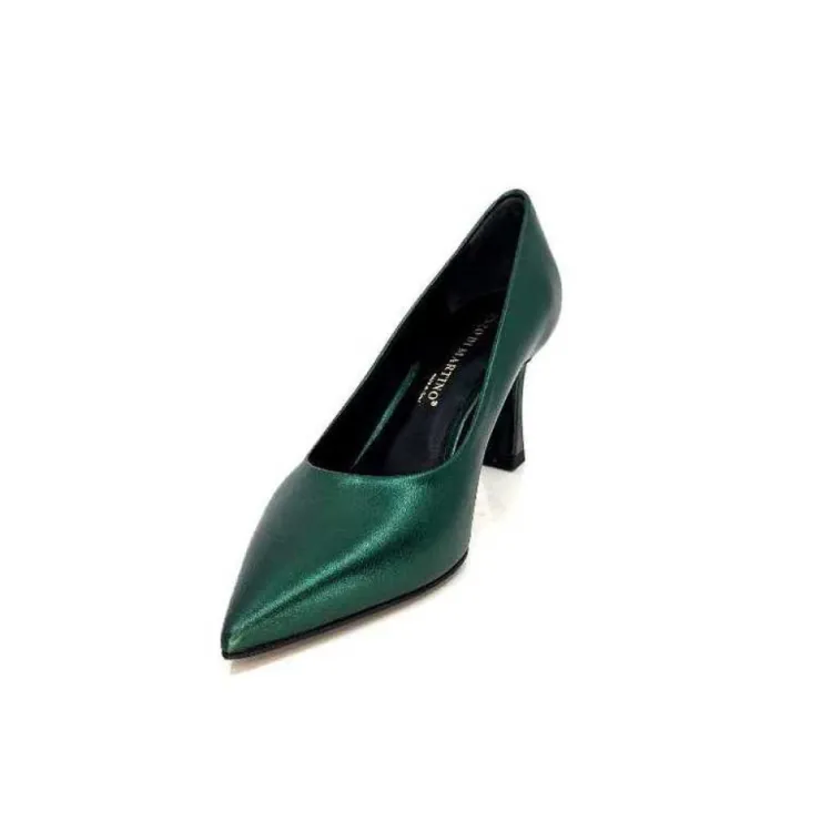 moon flower - enzo di martino Enzo Di Martino Eli 702 Cuir Metallique Vert*Femme Escarpins