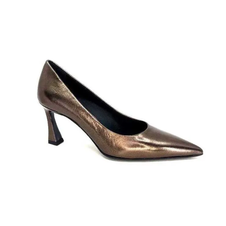 moon flower - enzo di martino Enzo Di Martino Eli 702 Cuir Metallique Moka*Femme Escarpins