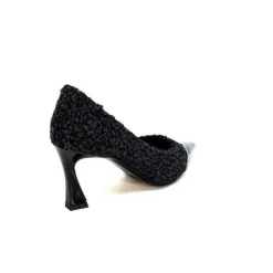 moon flower - enzo di martino Enzo Di Martino Eli 715 Textile Noir Cuir Vernis Noir*Femme Escarpins