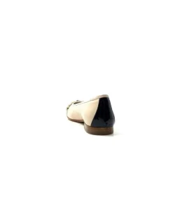 Ivoire0222a Fratelli Rosana 02 Cuir Beige Vernis Noir*Femme Ballerines