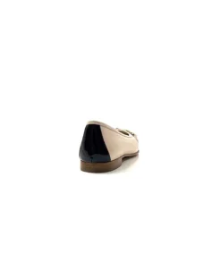Ivoire0222a Fratelli Rosana 02 Cuir Beige Vernis Noir*Femme Ballerines