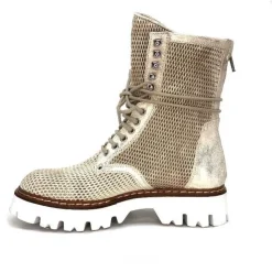 Fru.it 7595 Cuir Blanc Dore*Femme Bottines Eté