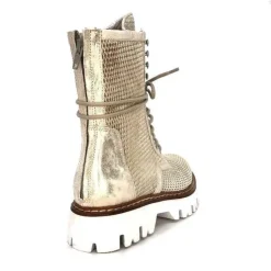 Fru.it 7595 Cuir Blanc Dore*Femme Bottines Eté