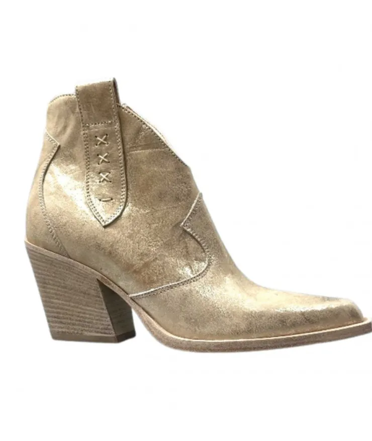Fru.it 7952 Cuir Metal Brush Or*Femme Santiags