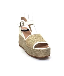 Gaimo Edi Cuir Blanc & Raffia*Femme Plateformes