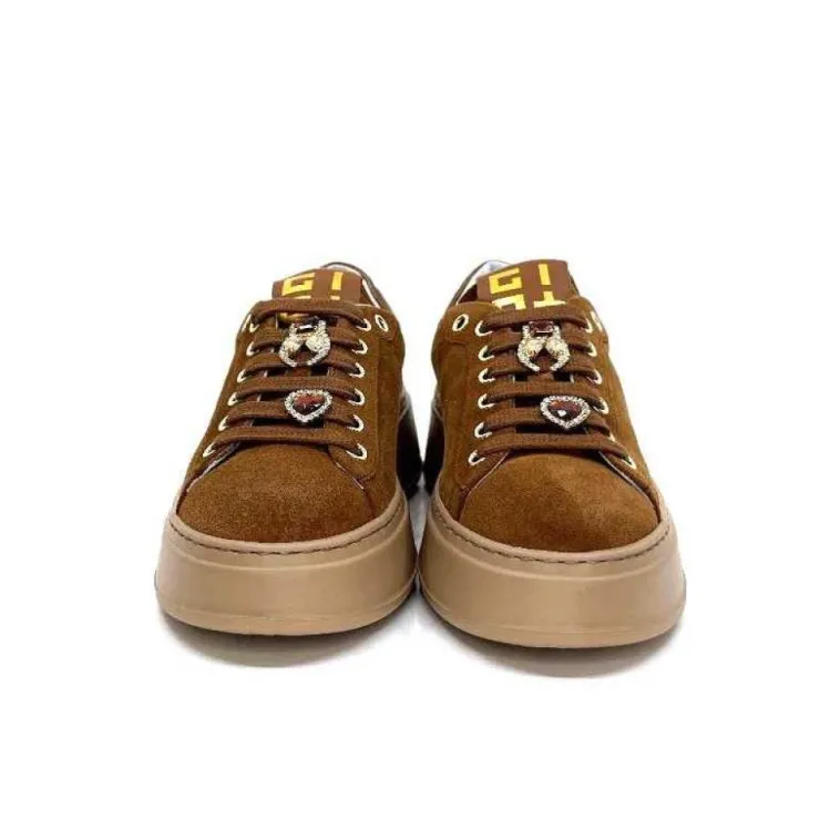 GioPiu Pia 102 A Daim Camel*Femme Baskets