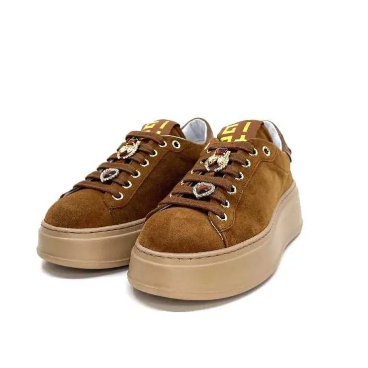 GioPiu Pia 102 A Daim Camel*Femme Baskets