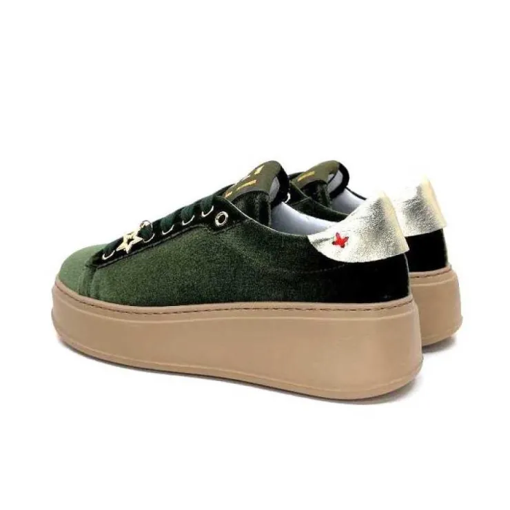 GioPiu Pia 104A Velour Vert*Femme Baskets