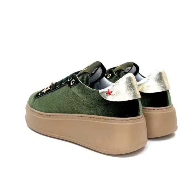 GioPiu Pia 104A Velour Vert*Femme Baskets