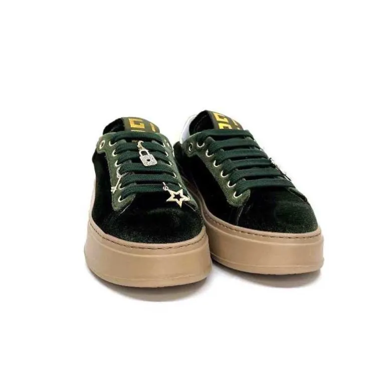 GioPiu Pia 104A Velour Vert*Femme Baskets
