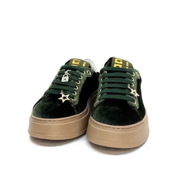 GioPiu Pia 104A Velour Vert*Femme Baskets