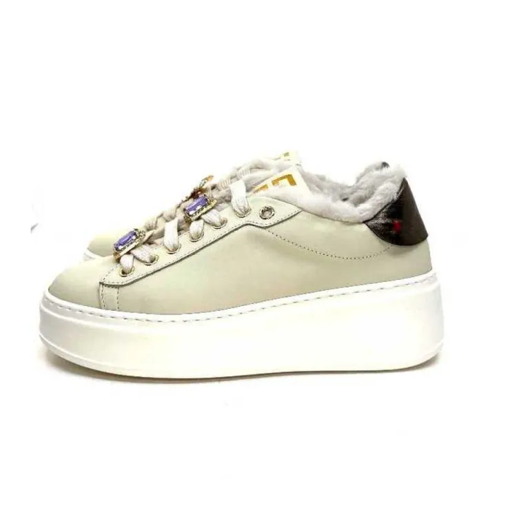 GioPiu Pia98A Cuir Creme*Femme Baskets