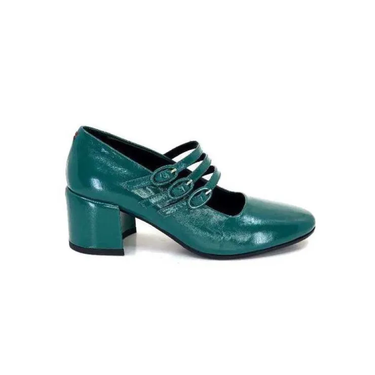 Halmanera Bart 03 Cuir Vernis Vert Selva*Femme Ballerines
