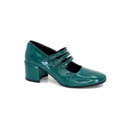 Halmanera Bart 03 Cuir Vernis Vert Selva*Femme Ballerines
