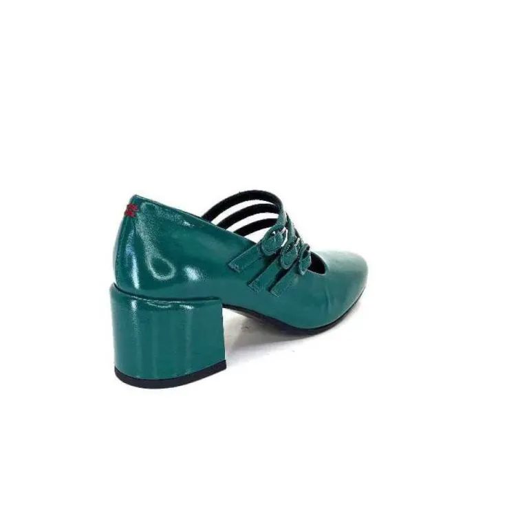 Halmanera Bart 03 Cuir Vernis Vert Selva*Femme Ballerines