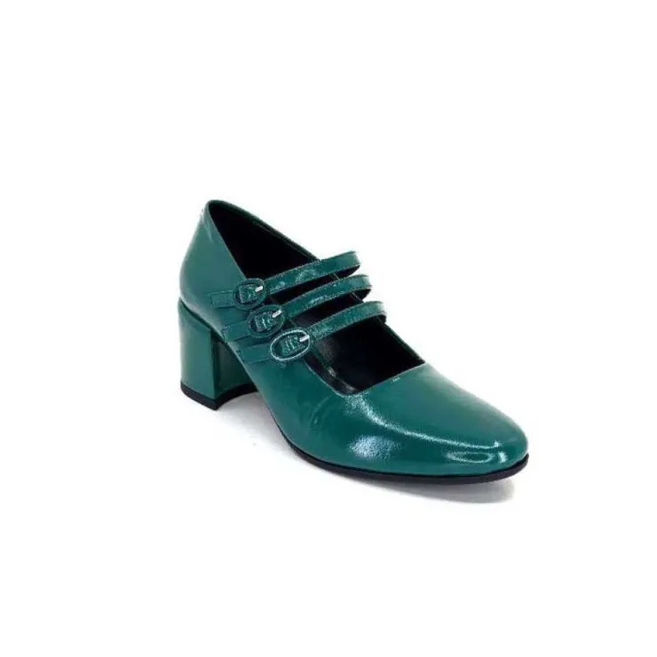 Halmanera Bart 03 Cuir Vernis Vert Selva*Femme Ballerines