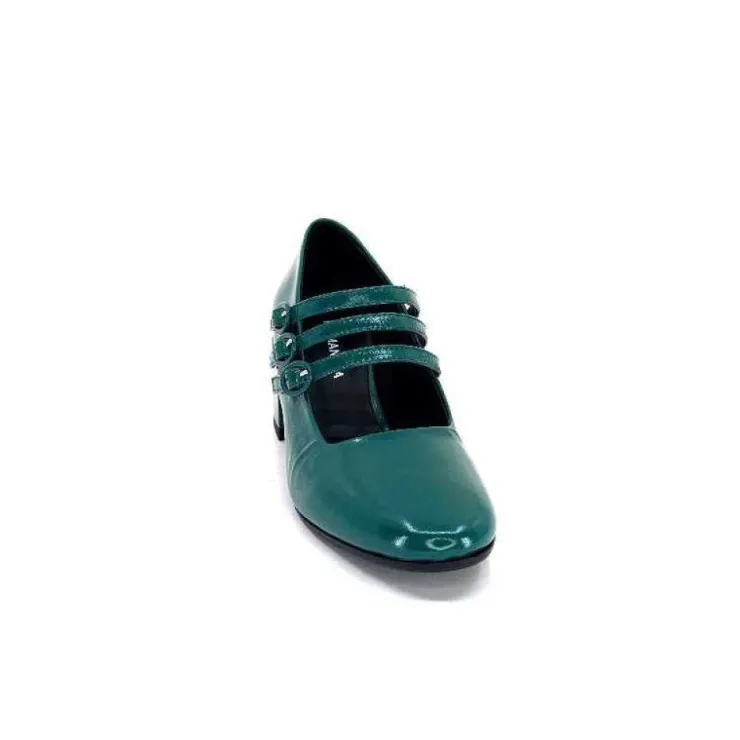 Halmanera Bart 03 Cuir Vernis Vert Selva*Femme Ballerines