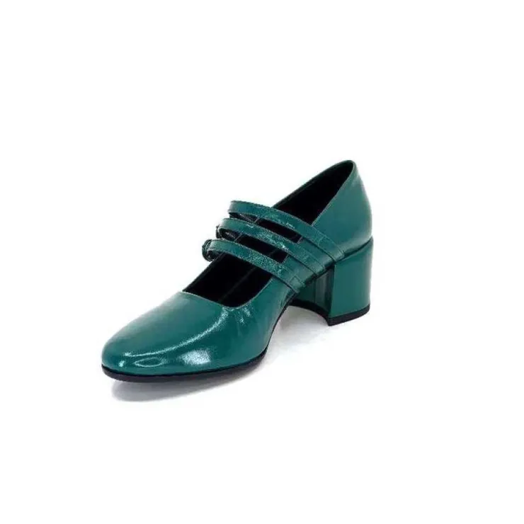Halmanera Bart 03 Cuir Vernis Vert Selva*Femme Ballerines
