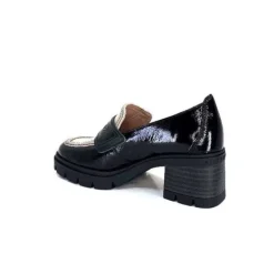 Hispanitas Chi 232965 Everest Cuir Vernis Noir Cuir Vert & Beige*Femme Mocassins