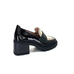 Hispanitas Chi 232965 Everest Cuir Vernis Noir Cuir Vert & Beige*Femme Mocassins