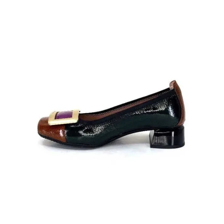 Hispanitas Chi 233141 Salma Cuir Vernis Vert Cuero Fushia*Femme Ballerines