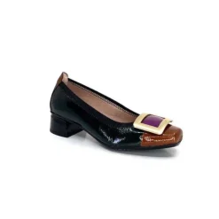 Hispanitas Chi 233141 Salma Cuir Vernis Vert Cuero Fushia*Femme Ballerines