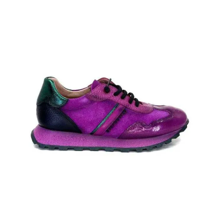 Hispanitas Hi 233073 Loira Cuir Vernis Et Daim Fushia*Femme Baskets