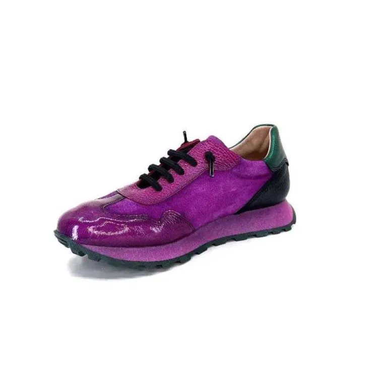 Hispanitas Hi 233073 Loira Cuir Vernis Et Daim Fushia*Femme Baskets