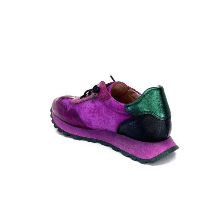 Hispanitas Hi 233073 Loira Cuir Vernis Et Daim Fushia*Femme Baskets