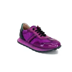 Hispanitas Hi 233073 Loira Cuir Vernis Et Daim Fushia*Femme Baskets
