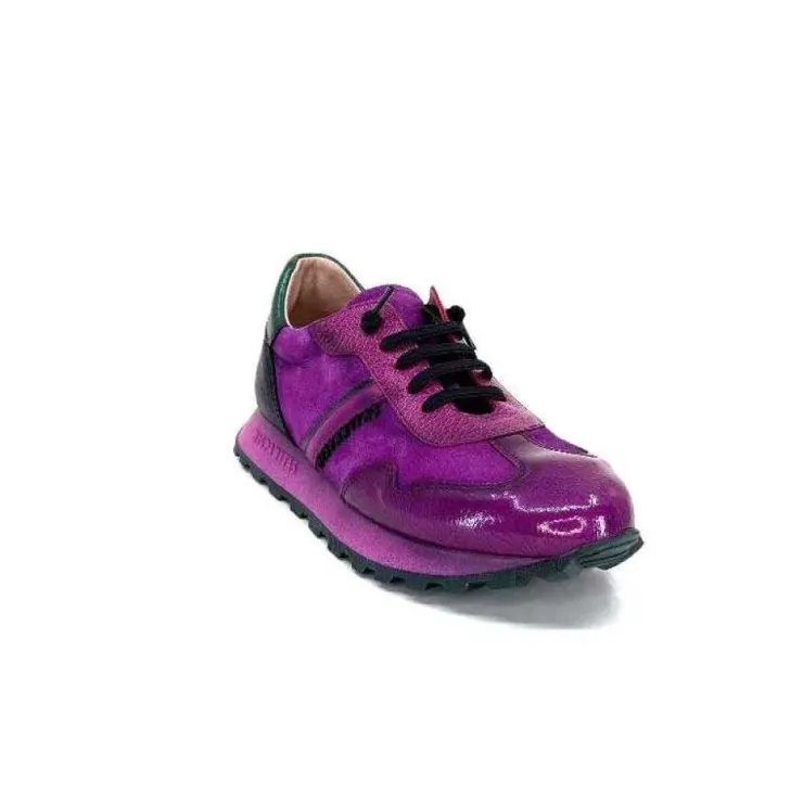 Hispanitas Hi 233073 Loira Cuir Vernis Et Daim Fushia*Femme Baskets