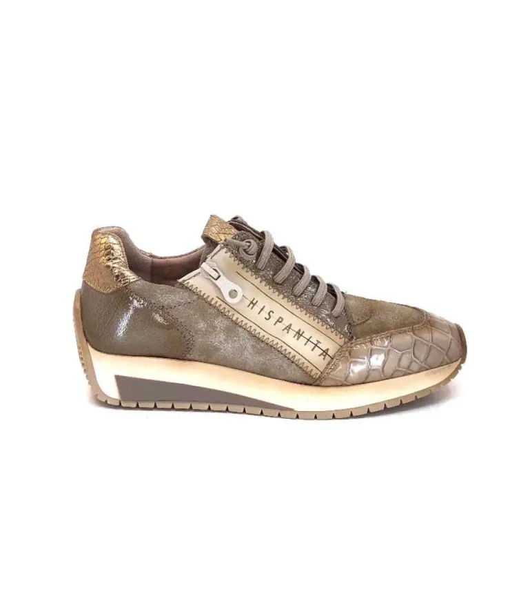 Hispanitas Hi 222277 Rafaell Cuir Vison & Taupe*Femme Baskets