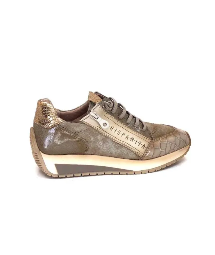 Hispanitas Hi 222277 Rafaell Cuir Vison & Taupe*Femme Baskets