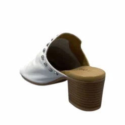 Ivoire0401a Ivoire 500 3004 Cuir Blanc*Femme Mules