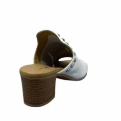 Ivoire0401a Ivoire 500 3004 Cuir Blanc*Femme Mules