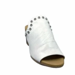 Ivoire0401a Ivoire 500 3004 Cuir Blanc*Femme Mules