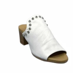 Ivoire0401a Ivoire 500 3004 Cuir Blanc*Femme Mules