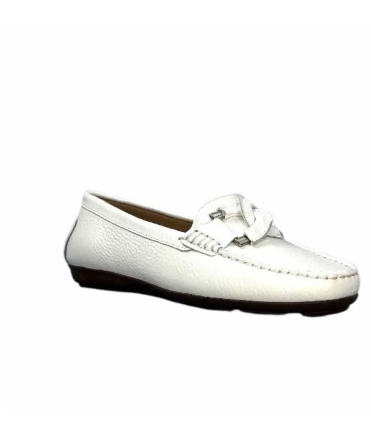 Ivoire0236a Ivoire 6341 Cannes Cuir Blanc*Femme Mocassins