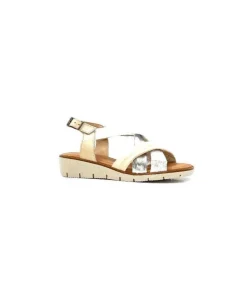 lola canales / calzado pasoli Ivoire 2146 Ceralin Cuir Blanc Beige Argent*Femme Sandales